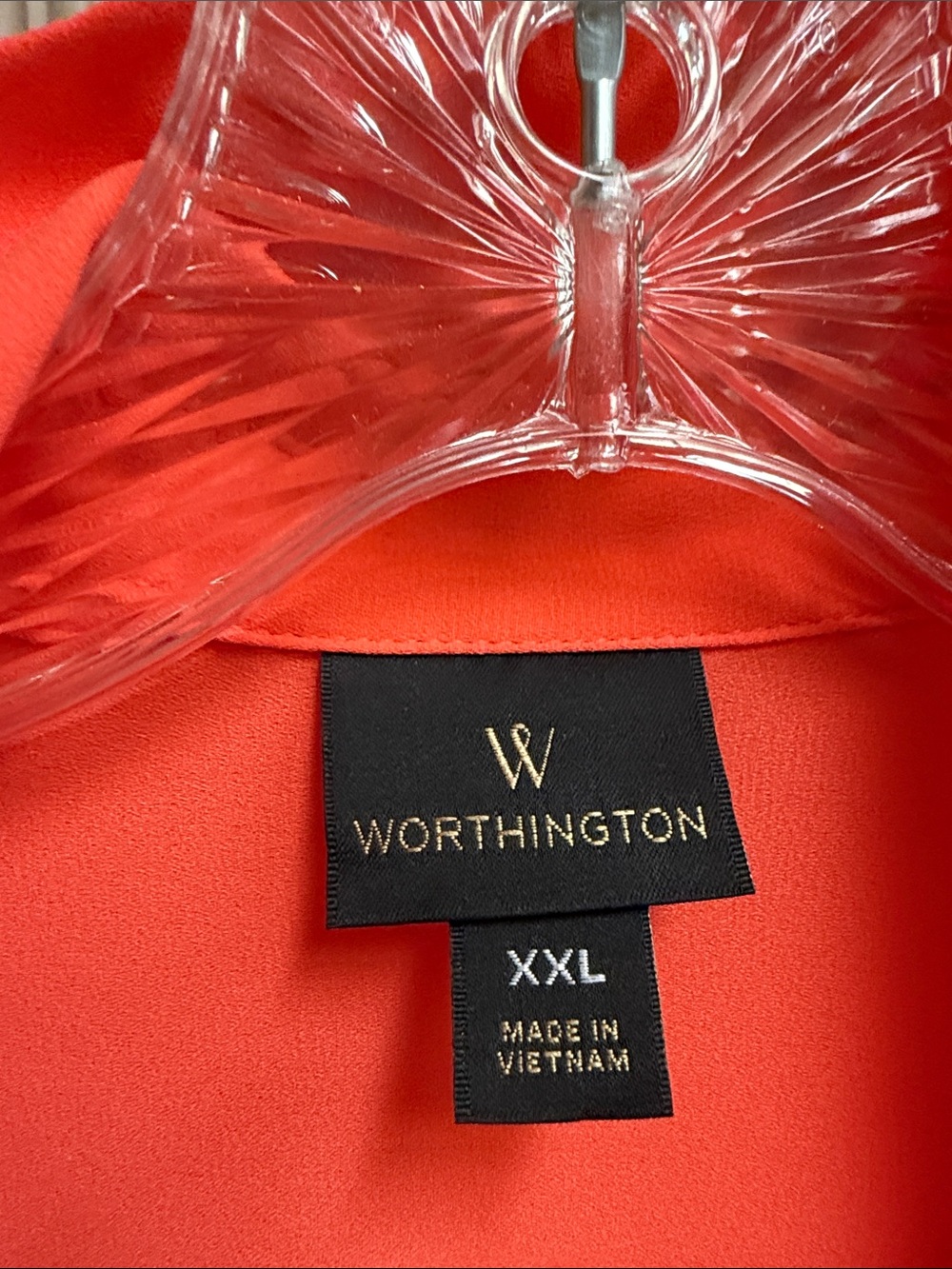 Worthington Coral-Red Button Down Blouse - Picture 6 of 7